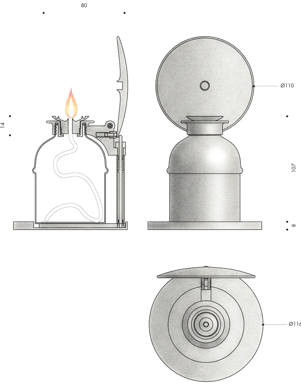 disegno tecnico di lume olimpico olio