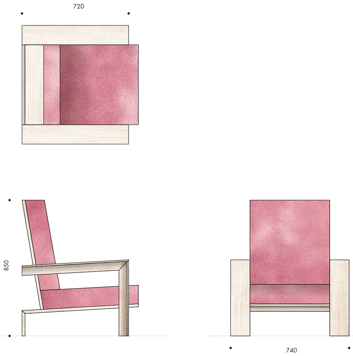 disegno tecnico di poltrona