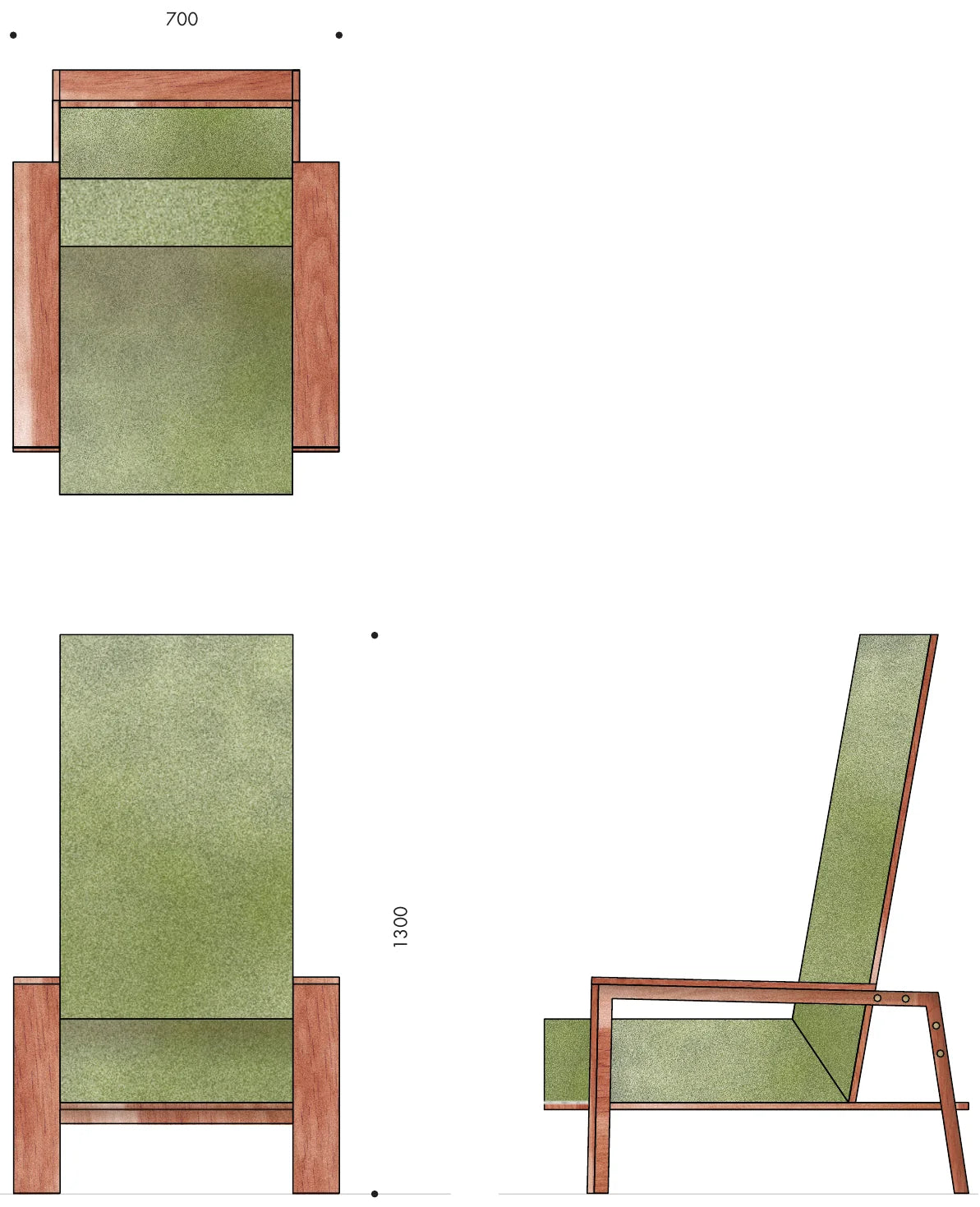 disegno tecnico di poltrona poltrona